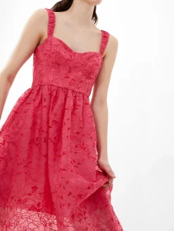 French Connection Party Dresses-Embroidered Lace Strappy Dress
