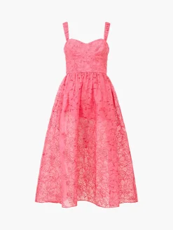 French Connection Party Dresses-Embroidered Lace Strappy Dress