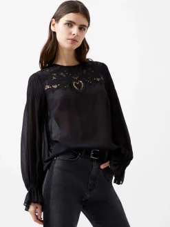 French Connection Jeans & A Nice Top-Emina Chiffon Lace Blouse
