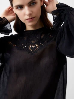 French Connection Jeans & A Nice Top-Emina Chiffon Lace Blouse