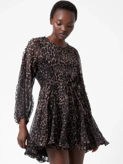 French Connection Dresses|Mini Dresses-Emina Chiffon Print Long Sleeve Mini Dress