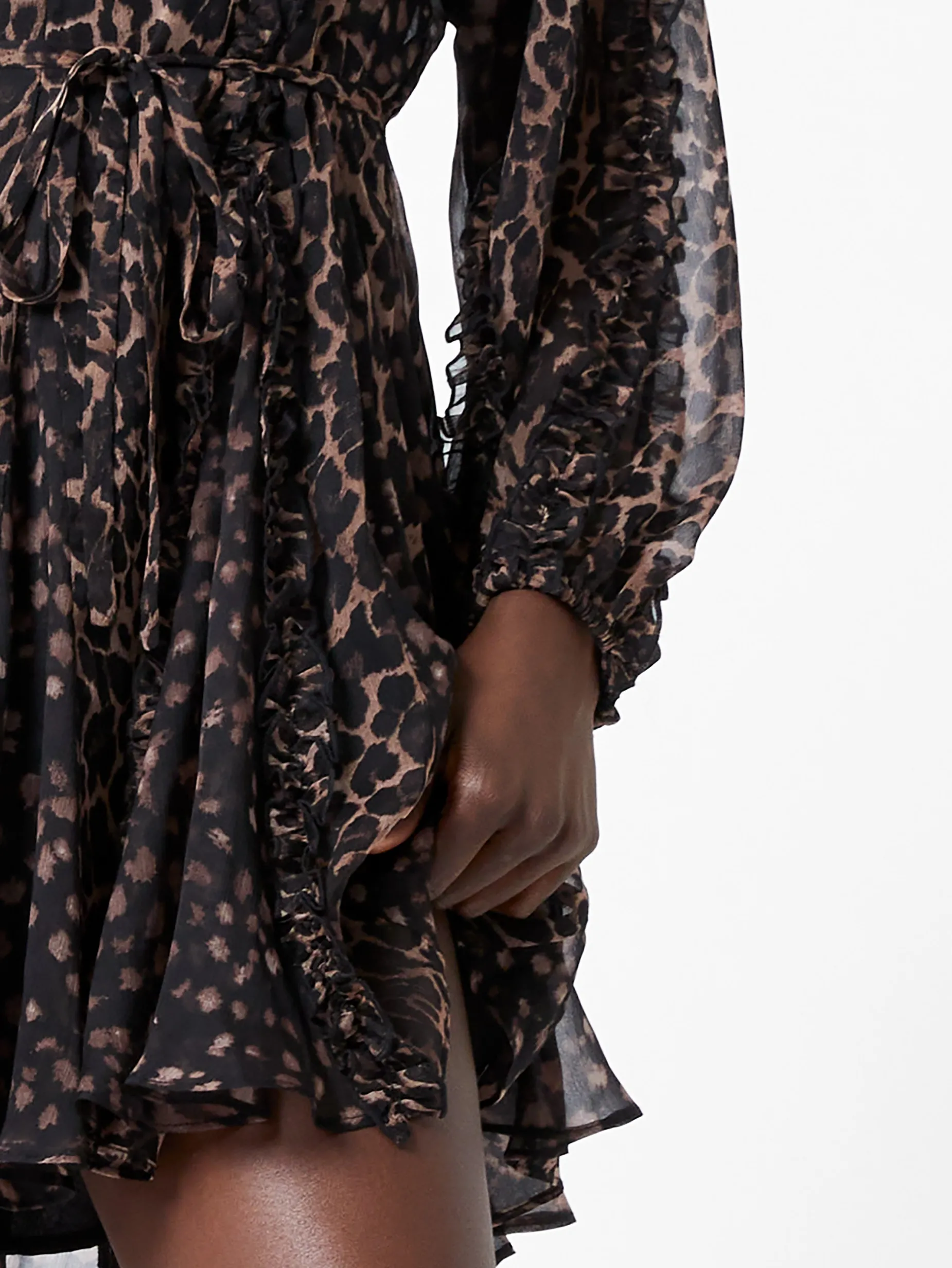 French Connection Dresses|Mini Dresses-Emina Chiffon Print Long Sleeve Mini Dress
