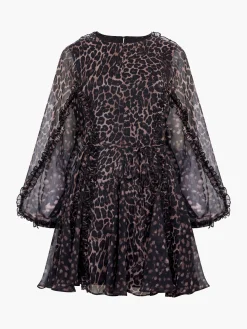 French Connection Dresses|Mini Dresses-Emina Chiffon Print Long Sleeve Mini Dress