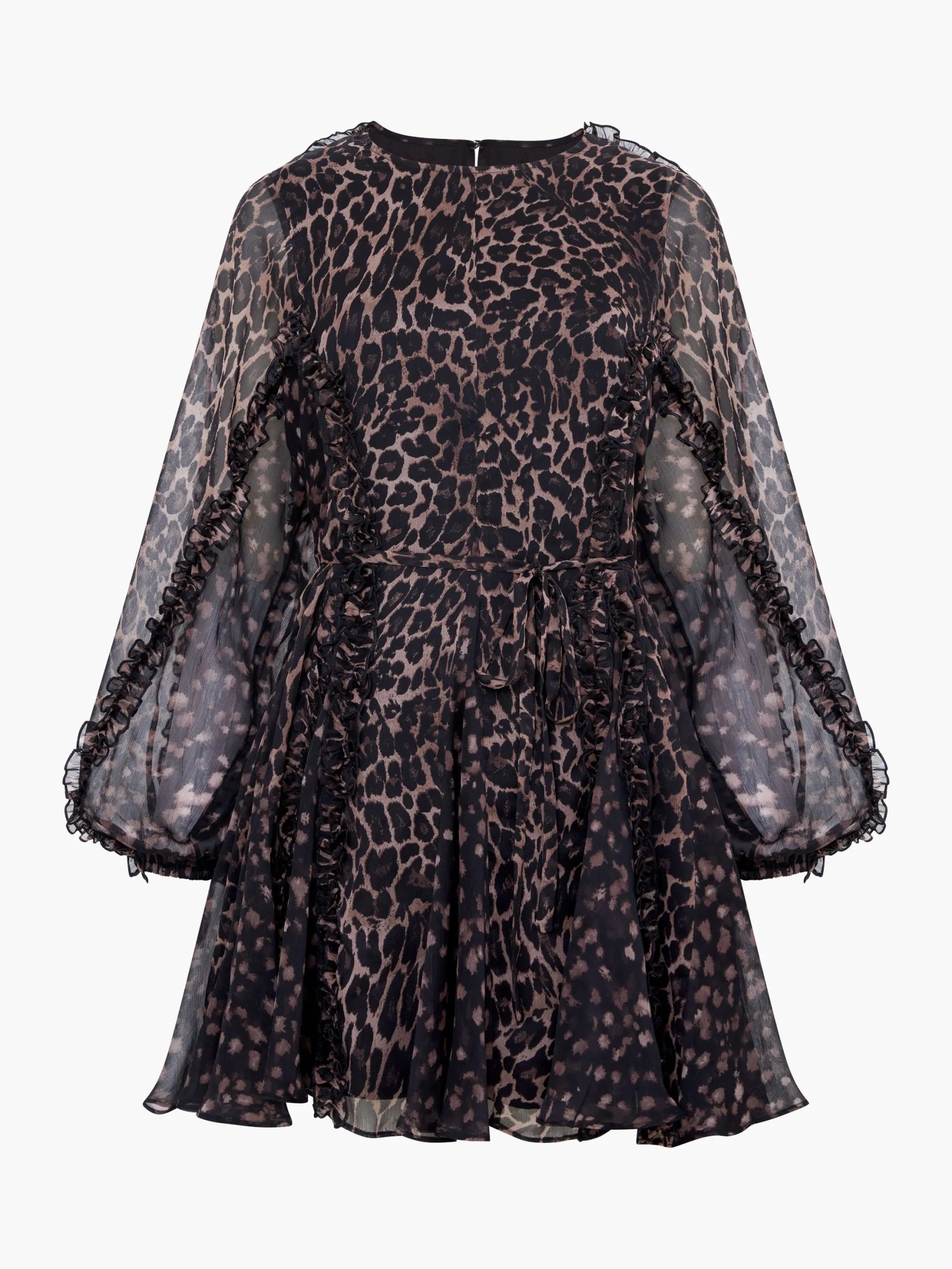 French Connection Dresses|Mini Dresses-Emina Chiffon Print Long Sleeve Mini Dress