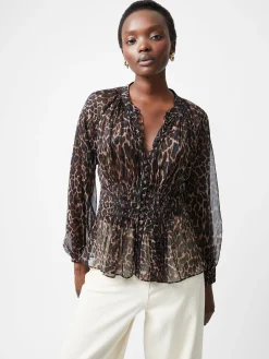 French Connection Tops|Jeans & A Nice Top-Emina Chiffon Print Long Sleeve Top