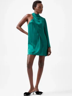 French Connection Dresses|Mini Dresses-Ennis Eco Satin Asymmetric Mini Dress