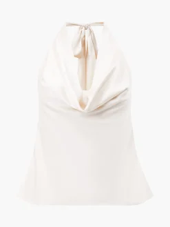 French Connection Tops|Jeans & A Nice Top-Ennis Eco Satin Cowl Halterneck Top