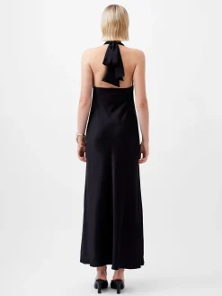 French Connection Dresses|Maxi Dresses-Ennis Eco Satin Halterneck Midi Dress