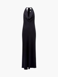 French Connection Dresses|Maxi Dresses-Ennis Eco Satin Halterneck Midi Dress