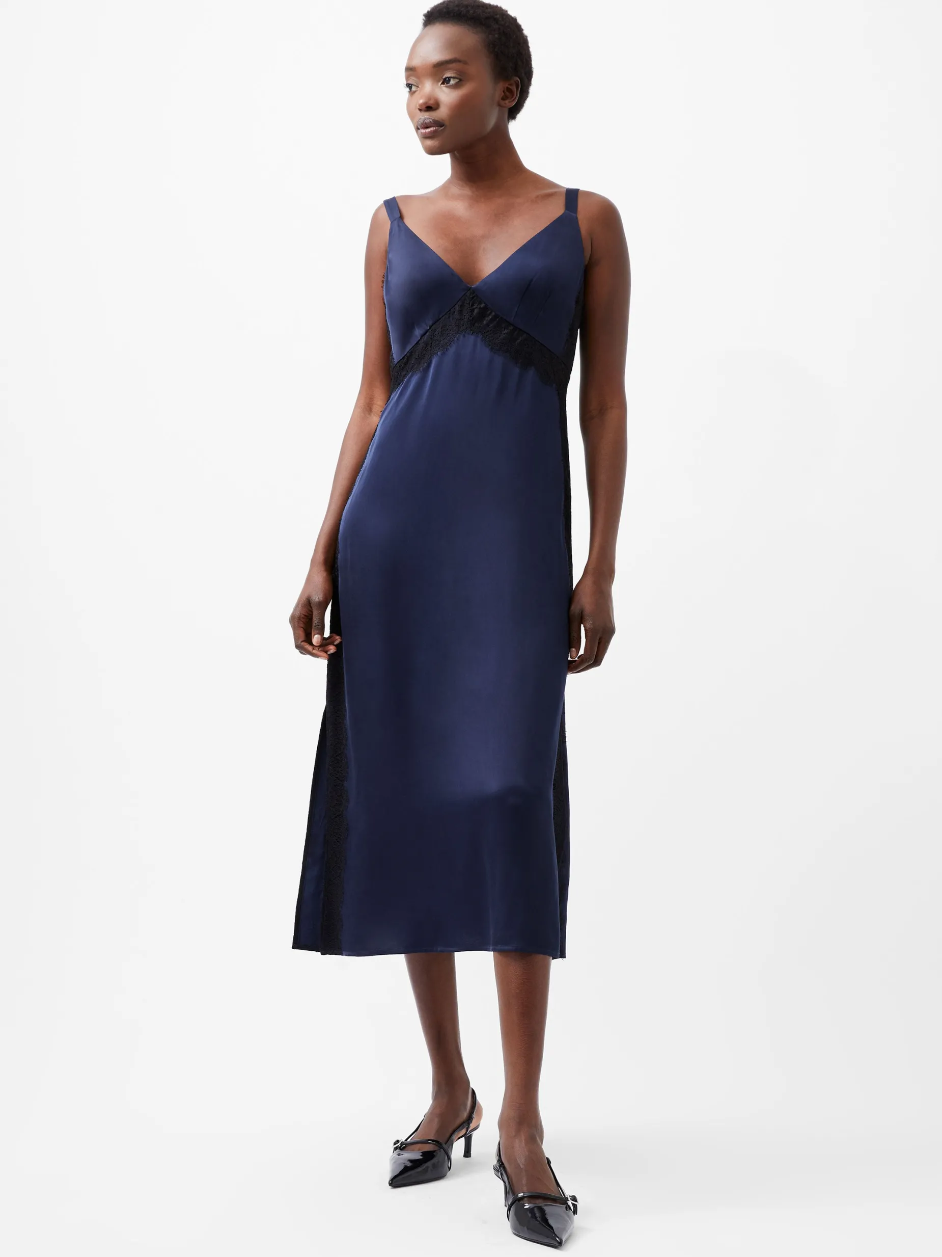 French Connection Party Dresses-Ennis Eco Satin Lace Dress