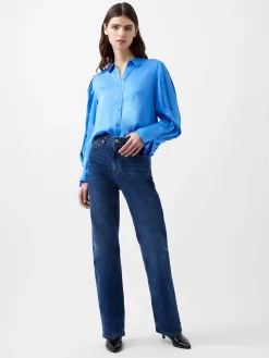French Connection Jeans & A Nice Top-Ennis Eco Satin Sleeve Detail Shirt