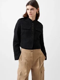 French Connection Coats & Jackets|Jeans & A Nice Top-Felice Tweed Military Jacket