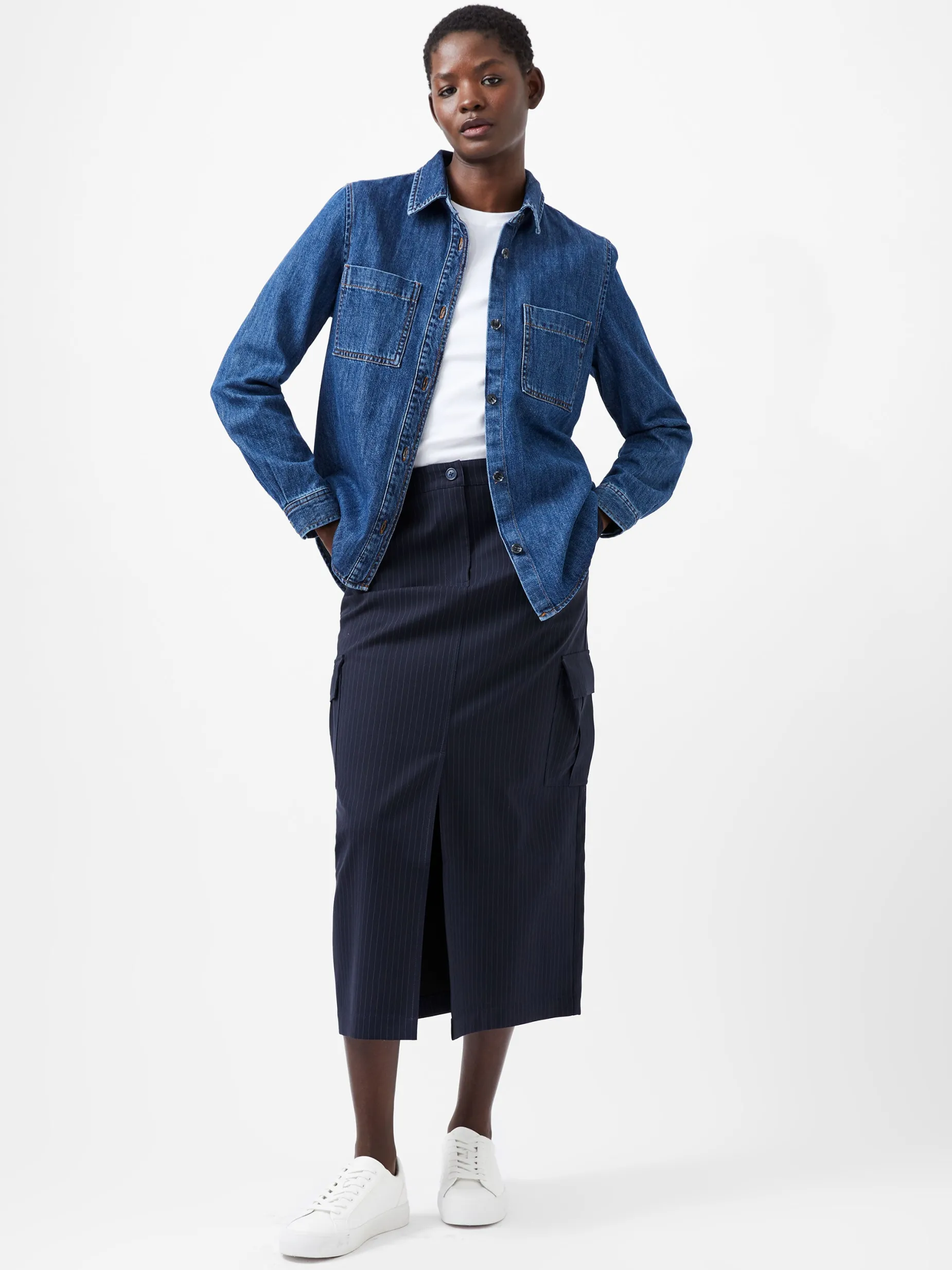 French Connection Tops|Shirts-Finley Denim Long Sleeve Shirt