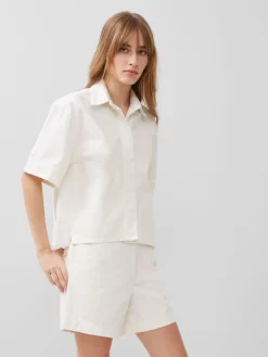 French Connection Tops|Shirts-Finley Denim Short Sleeve Shirt