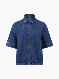 French Connection Tops|Shirts-Finley Denim Short Sleeve Shirt