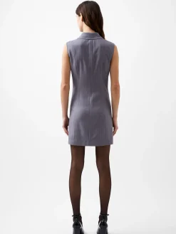 French Connection Dresses|Mini Dresses-Fiorella Pin Stripe Tuxedo Mini Dress