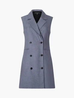 French Connection Dresses|Mini Dresses-Fiorella Pin Stripe Tuxedo Mini Dress