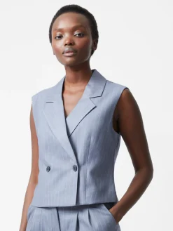 Women French Connection Coats & Jackets|Co-Ords-Fiorella Pinstripe Waistcoat