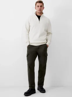 French Connection Knitwear-Fleeceback Funnel Neck Half Zip Sweatshirt