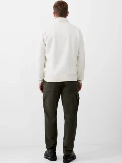 French Connection Knitwear-Fleeceback Funnel Neck Half Zip Sweatshirt
