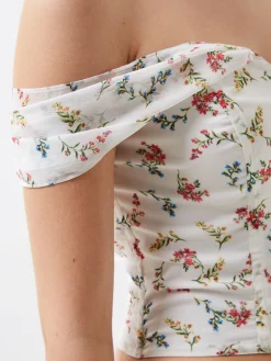 French Connection Co-Ords-Floriana Hallie Crinkle Bardot Top