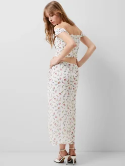French Connection Co-Ords-Floriana Hallie Crinkle Bardot Top