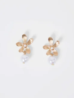 Women French Connection Jewellery|Jewellery-Flower Faux Pearl Drop Earrings