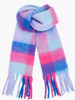 French Connection Scarves-Fluffy Check Scarf