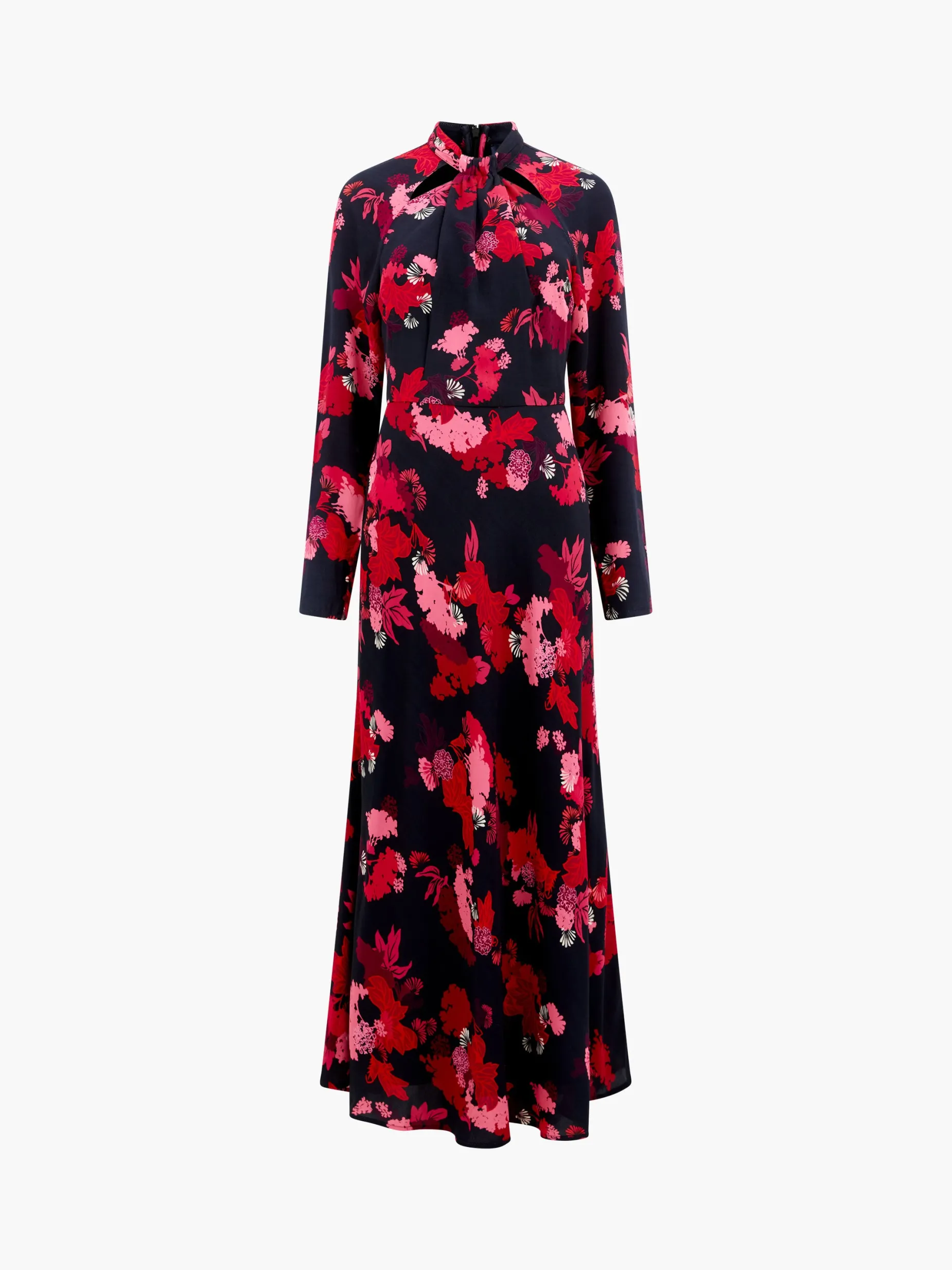 French Connection Dresses|Midi Dresses-Foliage Chiara Tie Knot Neck Dress