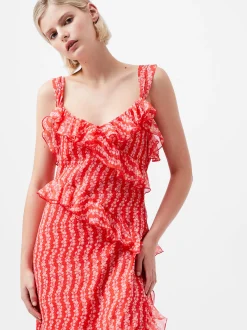 French Connection Party Dresses-Frances Crinkle Ruffle Dress