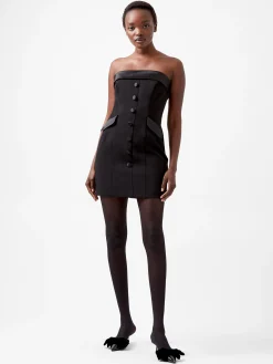 French Connection Dresses|Mini Dresses-Gemma Carey Satin Bandeau Mini Dress