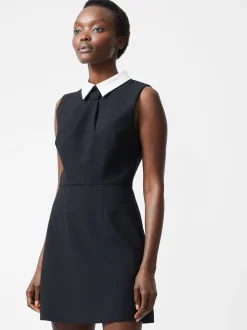 French Connection Dresses|Mini Dresses-Gemma Collared Tie Sleeveless Mini Dress