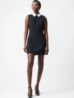 French Connection Dresses|Mini Dresses-Gemma Collared Tie Sleeveless Mini Dress
