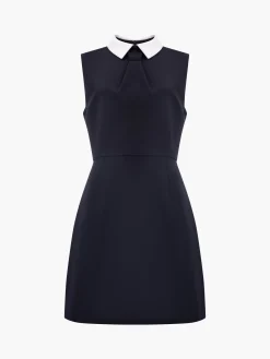 French Connection Dresses|Mini Dresses-Gemma Collared Tie Sleeveless Mini Dress