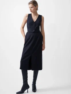 French Connection Party Dresses-Gemma Twill Waistcoat Dress