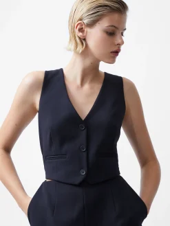 French Connection Party Dresses-Gemma Twill Waistcoat Dress