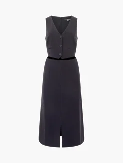 French Connection Party Dresses-Gemma Twill Waistcoat Dress