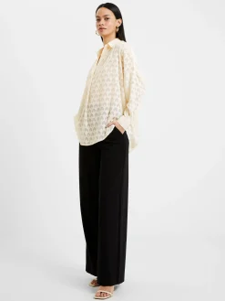 French Connection Tops|Shirts-Geo Burn-Out Popover Shirt