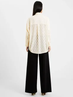 French Connection Tops|Shirts-Geo Burn-Out Popover Shirt