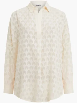 French Connection Tops|Shirts-Geo Burn-Out Popover Shirt
