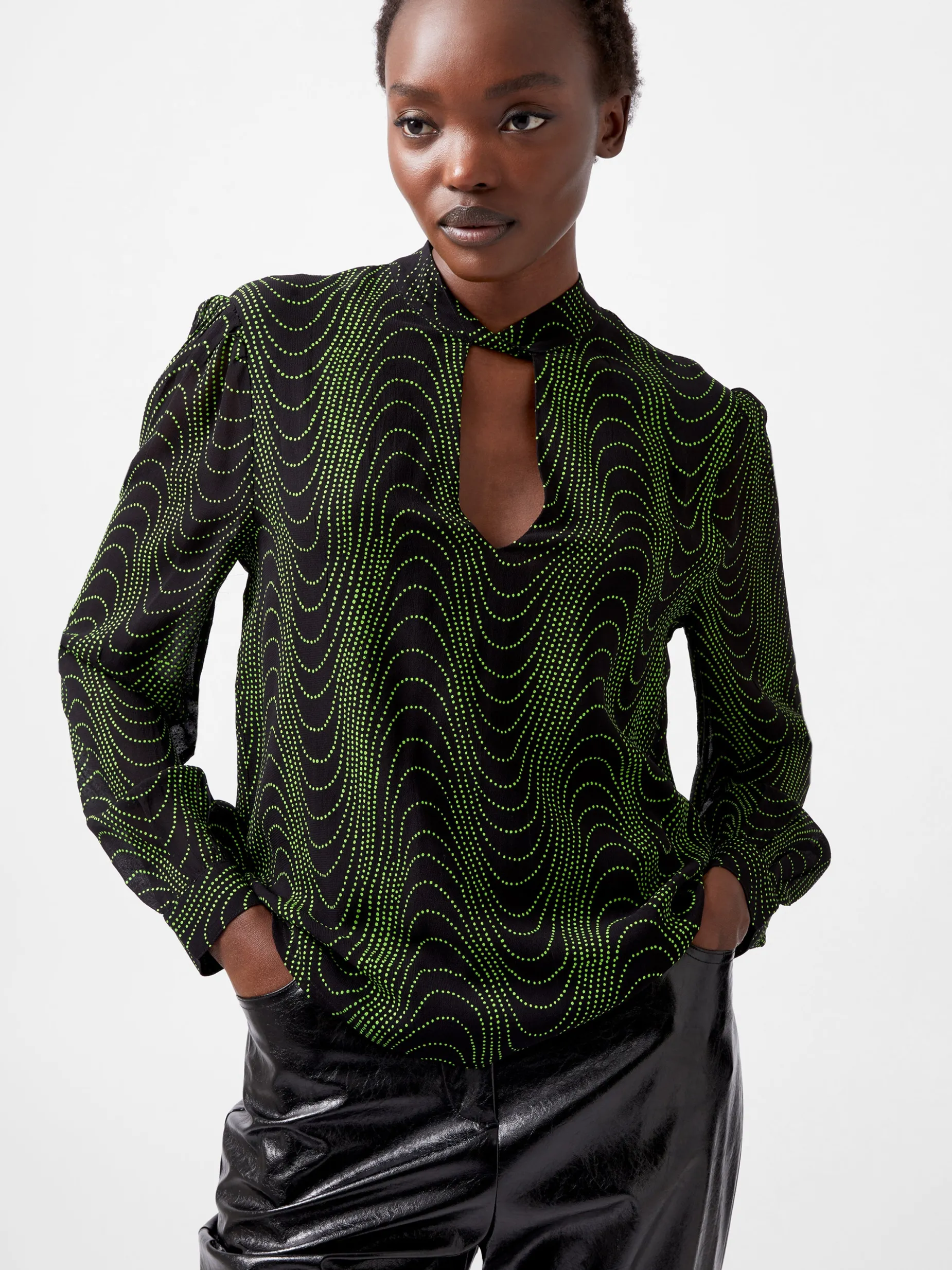French Connection Tops|Jeans & A Nice Top-Grace Alohi Keyhole Blouse
