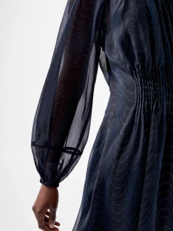 French Connection Dresses|Mini Dresses-Grace Artemis Long Sleeve Ruffle Mini Dress