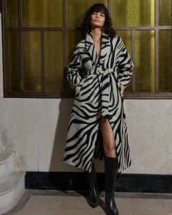 French Connection Coats & Jackets|Jeans & A Nice Top-Grace Zebra Belted Coat