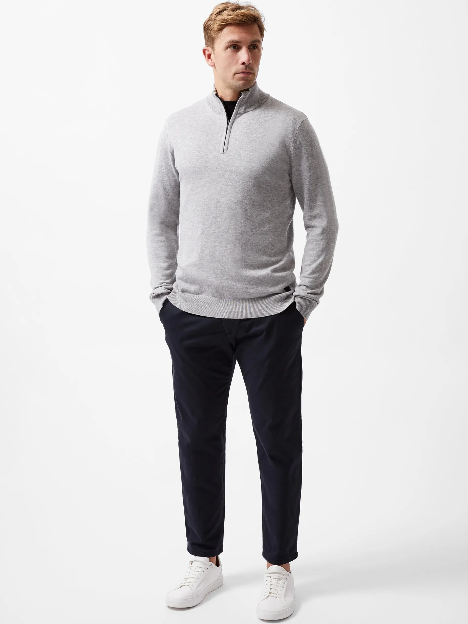 French Connection Knitwear-Half Zip Knitted Jumper