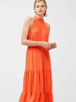 French Connection Maxi Dresses-Halter Viscose Tiered Maxi Dress