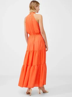 French Connection Maxi Dresses-Halter Viscose Tiered Maxi Dress