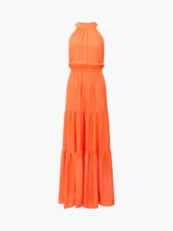 French Connection Maxi Dresses-Halter Viscose Tiered Maxi Dress