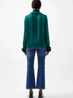 French Connection Tops|Shirts-Hannielie Ruffle Neck Long Sleeve Shirt