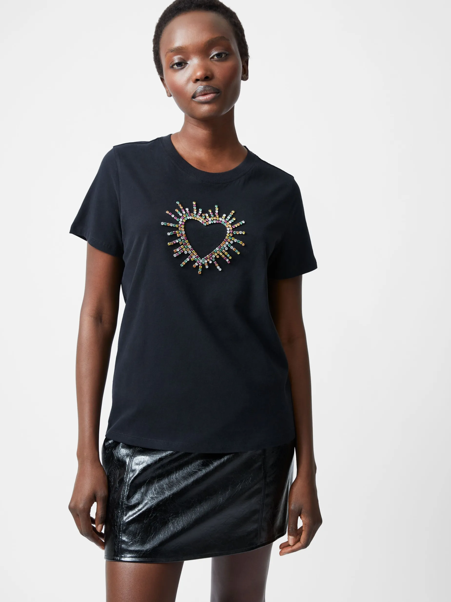 French Connection Tops-Heart Embellished T-Shirt