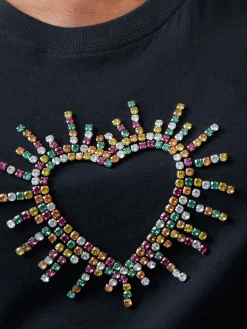 French Connection Tops-Heart Embellished T-Shirt